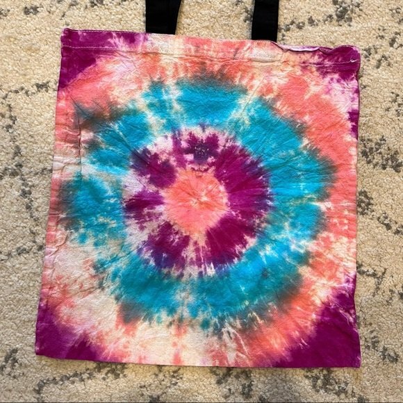 NEW Cotton Hand Dyed Tie Dye Tote Bag - Picture 2 of 4